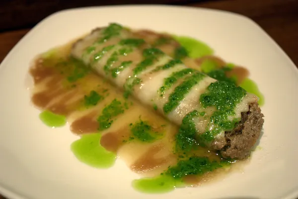 Signature canelón dish at La Cuchara de San Telmo, San Sebastian