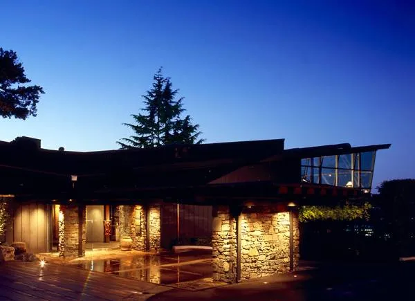 Front entrance of Canlis restaurant at dusk, Seattle