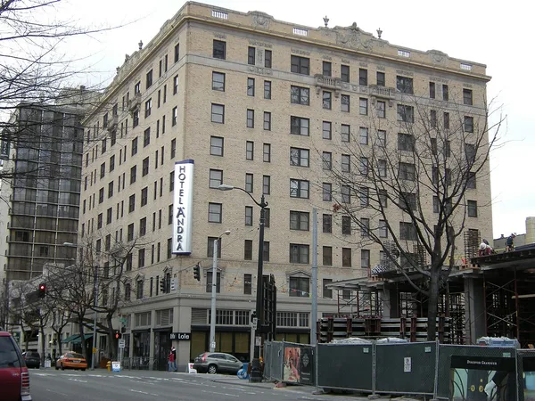 Hotel Ändra building exterior at 4th and Virginia, Seattle