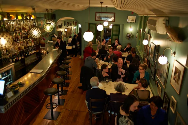 Ortega Fish Shack interior showing nautical decor, bar and dining room in Wellington