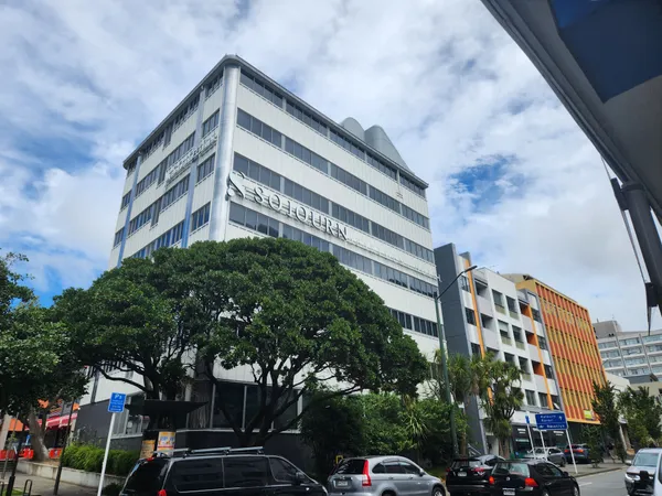Sojourn Apartment Hotel on Ghuznee Street Wellington showing the multi-storey building exterior